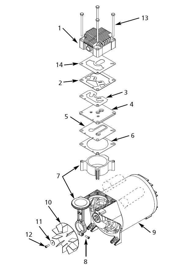Ct436100 Pump Parts Diagram and Parts List for CT436100  Campbell Hausfeld Compressor
